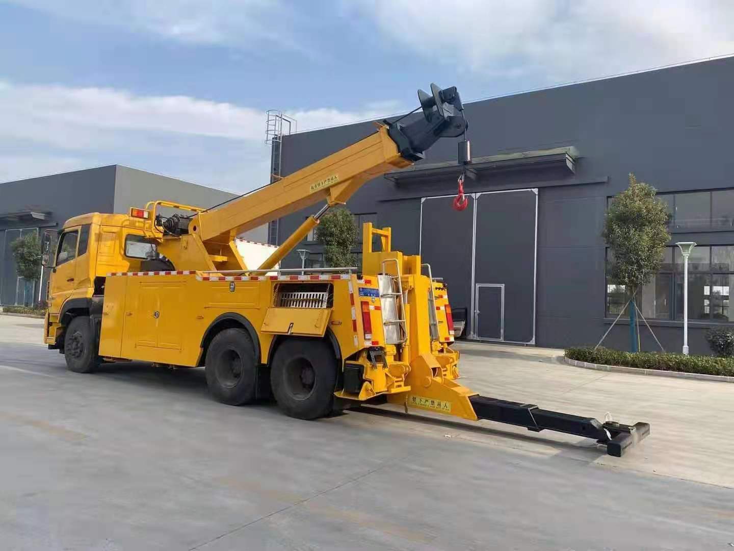 國六東風天龍后雙橋拖吊分離清障車