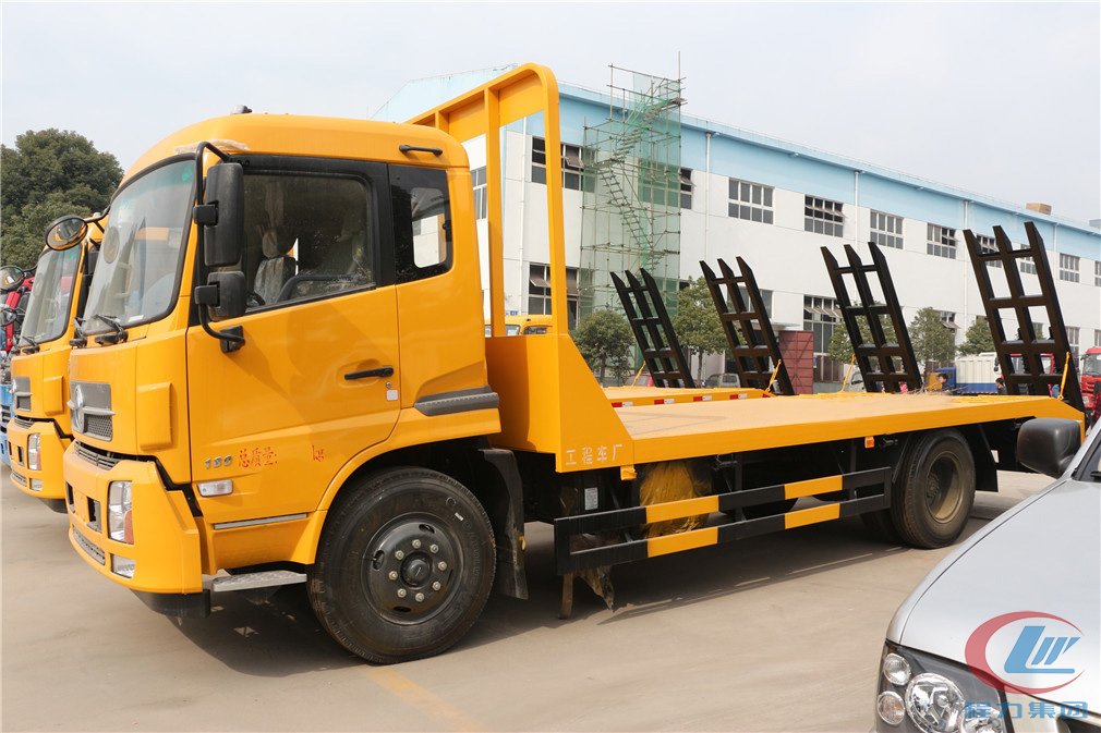 程力東風天錦平板運輸車側面圖