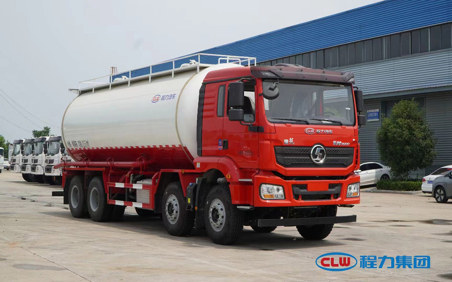 國六陜汽德龍前四后八低密度粉粒物料運輸車